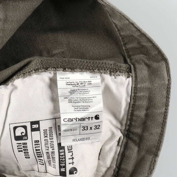 Carhartt Relaxed Fit Duck Painter Pants, Men's, Size W34 (approx.), Zipper Fly cotton Khaki type Vintage Second Hand