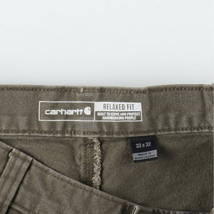Carhartt Relaxed Fit Duck Painter Pants, Men's, Size W34 (approx.), Zipper Fly cotton Khaki type Vintage Second Hand