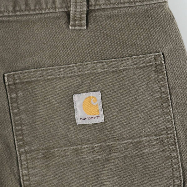 Carhartt Relaxed Fit Duck Painter Pants, Men's, Size W34 (approx.), Zipper Fly cotton Khaki type Vintage Second Hand