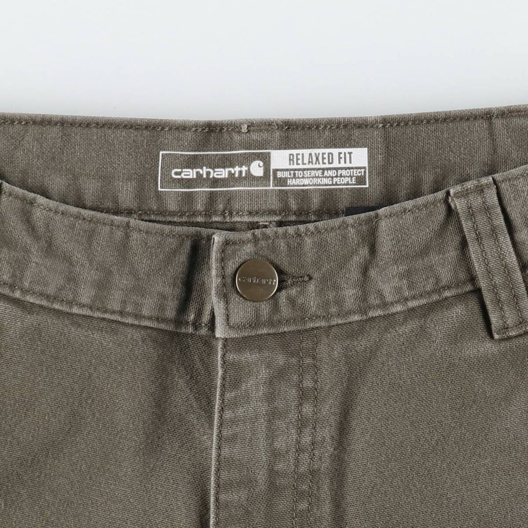 Carhartt Relaxed Fit Duck Painter Pants, Men's, Size W34 (approx.), Zipper Fly cotton Khaki type Vintage Second Hand