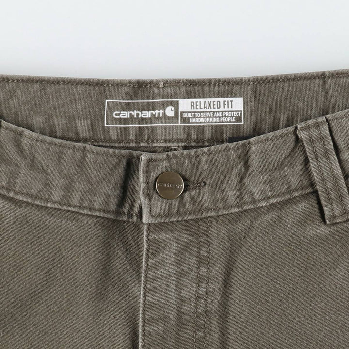 Carhartt Relaxed Fit Duck Painter Pants, Men's, Size W34 (approx.), Zipper Fly cotton Khaki type Vintage Second Hand