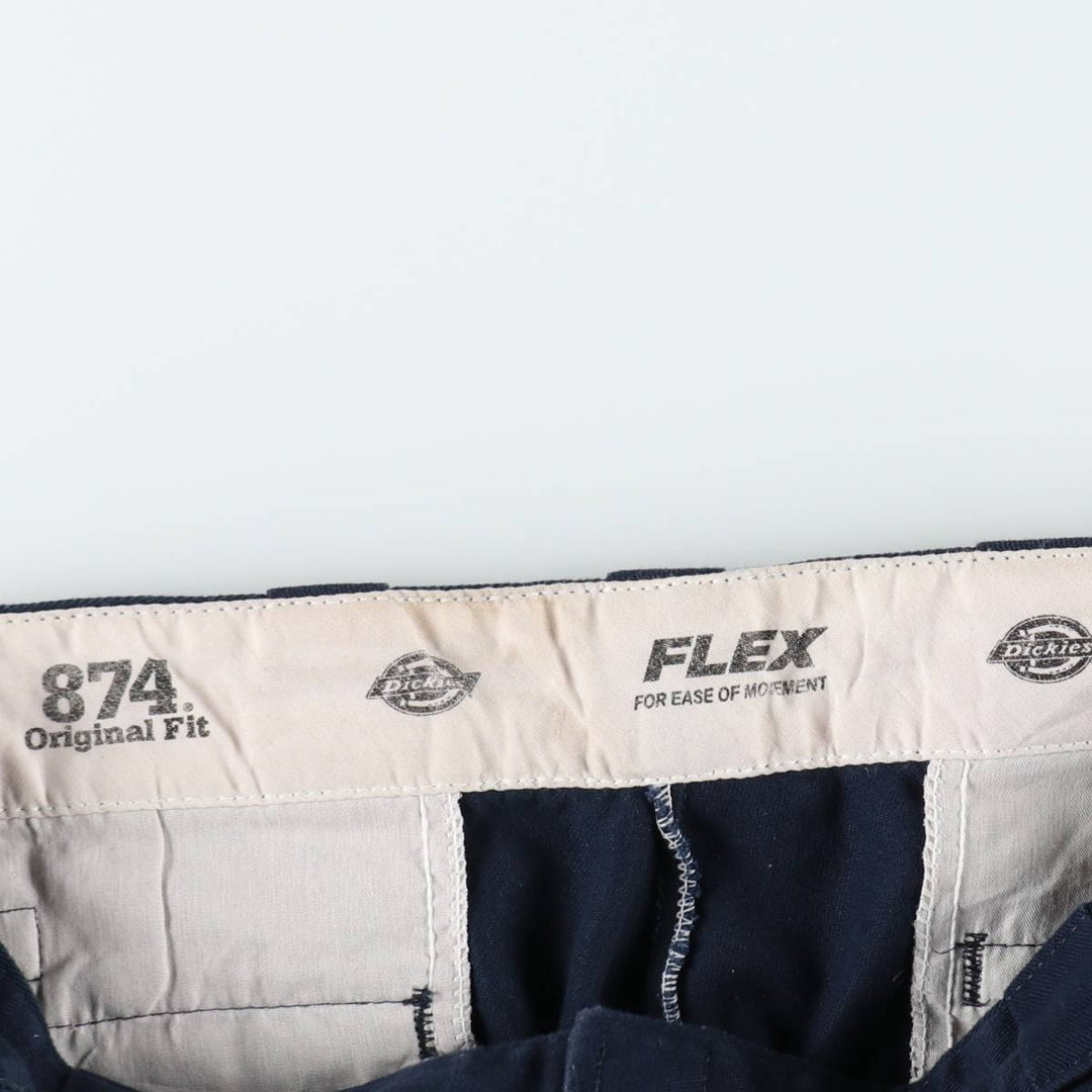 Dickies 874 Original Fit FLEX Work Pants, Men's W35 equivalent. polyester navy blue type Vintage Second Hand