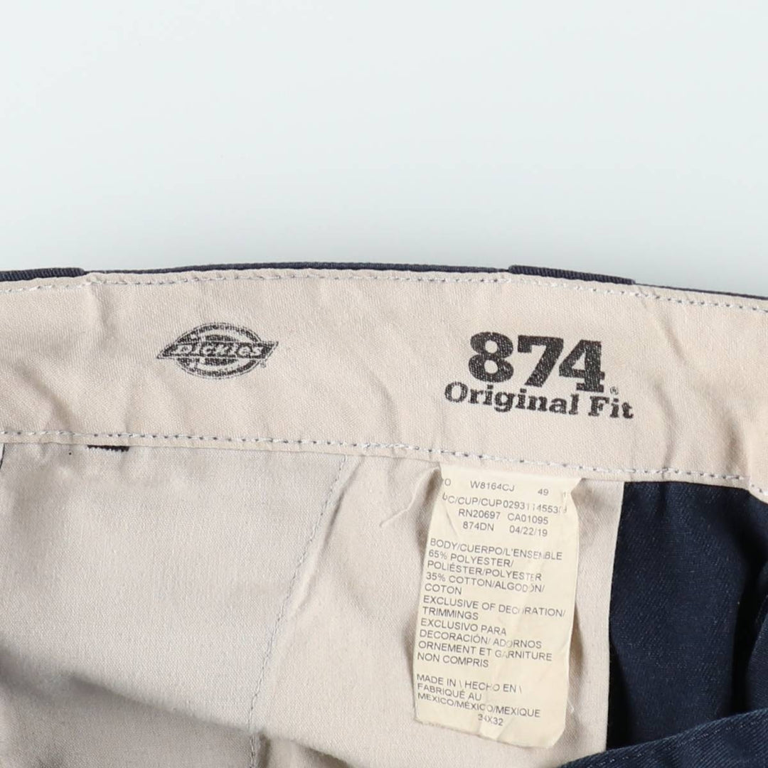 Dickies 874 Original Fit Work Pants, Men's, Size W34 polyester black type Vintage Second Hand