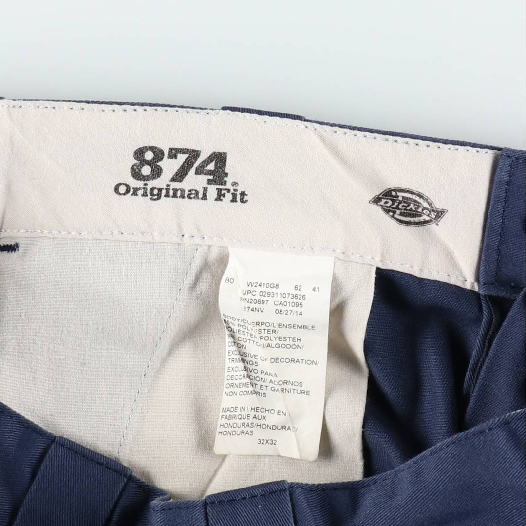Dickies 874 Original Fit Work Pants for Men, W32 equivalent polyester navy blue type Vintage Second Hand