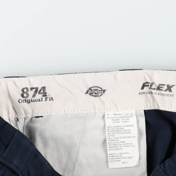 Dickies 874 Original Fit FLEX Work Pants, Men's W35 equivalent. polyester navy blue type Vintage Second Hand