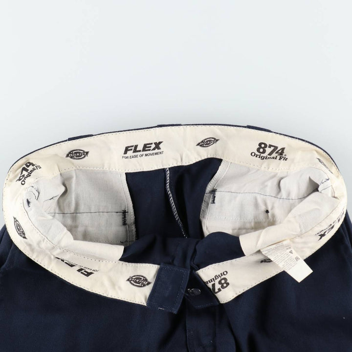 Dickies 874 Original Fit FLEX Work Pants, Men's W35 equivalent. polyester navy blue type Vintage Second Hand