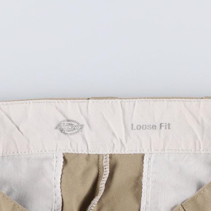 Dickies Loose Fit Double Knee Work Pants, Men's Size W31 (approx.) polyester Beige type Vintage Second Hand