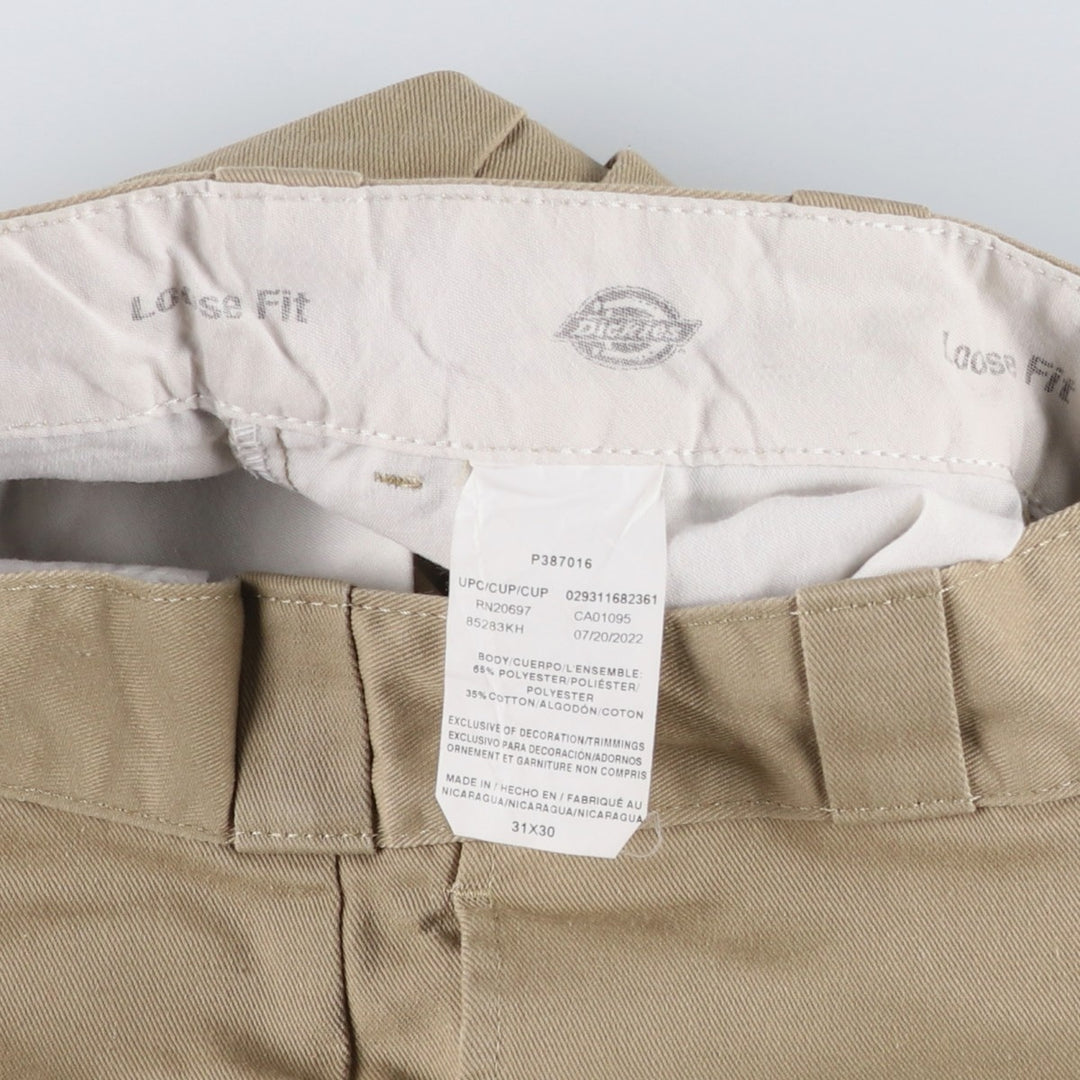 Dickies Loose Fit Double Knee Work Pants, Men's Size W31 (approx.) polyester Beige type Vintage Second Hand