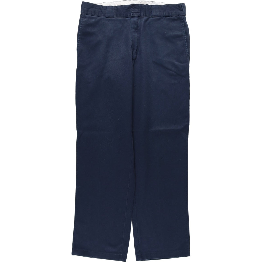 Dickies Work Pants Men's W34 polyester navy blue type Vintage Second Hand
