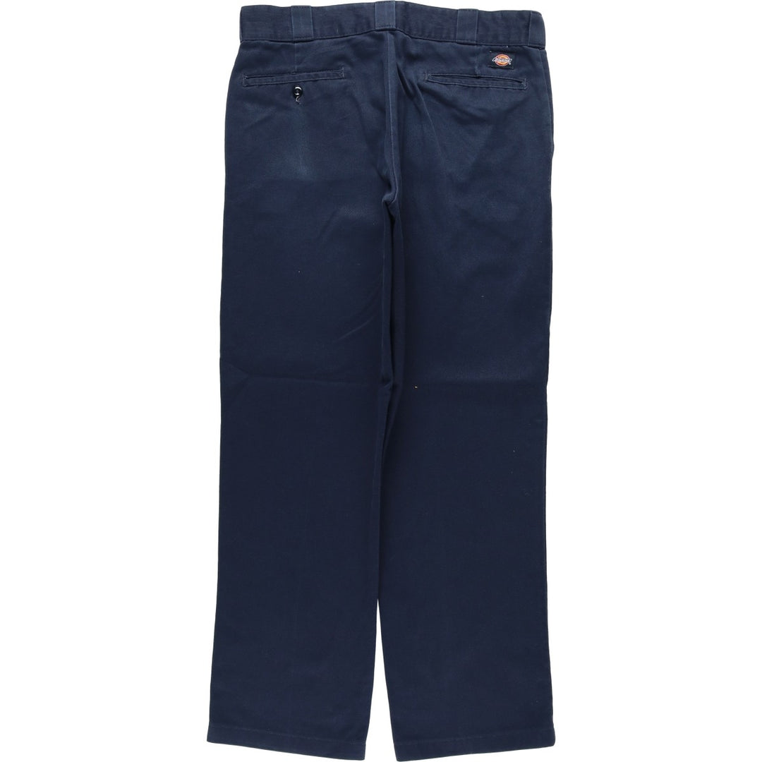 Dickies Work Pants Men's W34 polyester navy blue type Vintage Second Hand