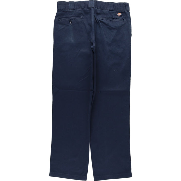 Dickies Work Pants Men's W34 polyester navy blue type Vintage Second Hand