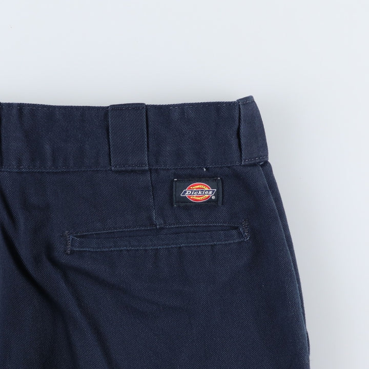 Dickies Work Pants Men's W34 polyester navy blue type Vintage Second Hand