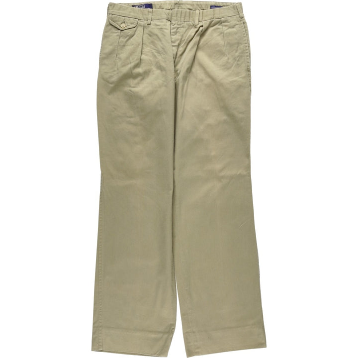 Vintage Ralph Lauren POLO by Ralph Lauren men's two-pleat chino pants, size W33. unclear Khaki type Vintage Second Hand