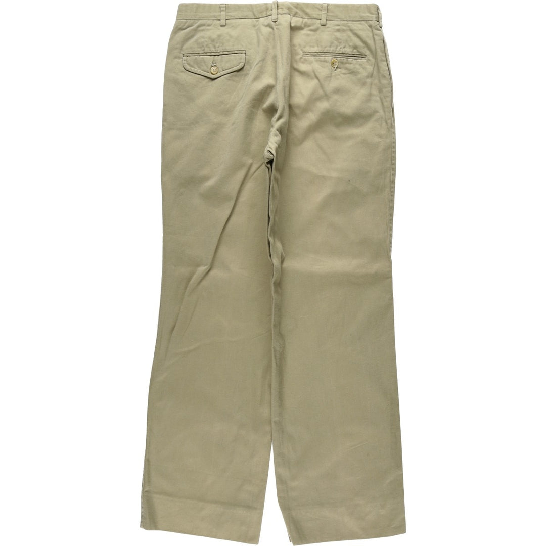 Vintage Ralph Lauren POLO by Ralph Lauren men's two-pleat chino pants, size W33. unclear Khaki type Vintage Second Hand