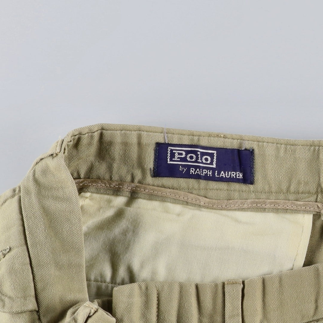 Vintage Ralph Lauren POLO by Ralph Lauren men's two-pleat chino pants, size W33. unclear Khaki type Vintage Second Hand