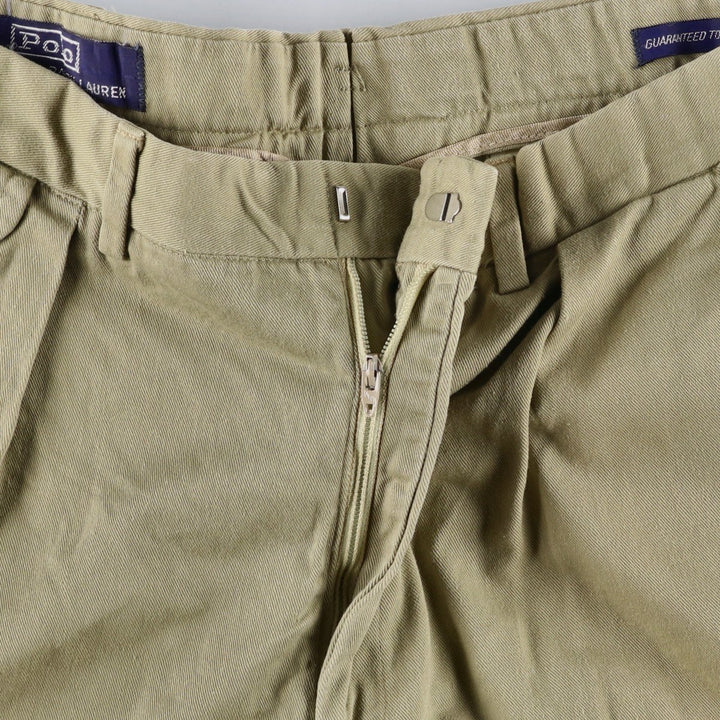 Vintage Ralph Lauren POLO by Ralph Lauren men's two-pleat chino pants, size W33. unclear Khaki type Vintage Second Hand