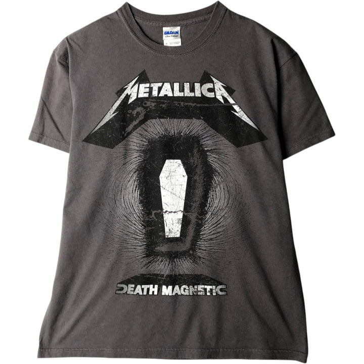 Gildan Metallica Band T-Shirt, Men's Size Medium cotton gray type Vintage Second Hand