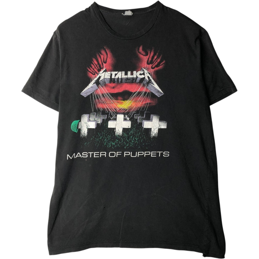 METALLICA Metallica Band T-shirt Band T Men's L size unclear black type Vintage Second Hand