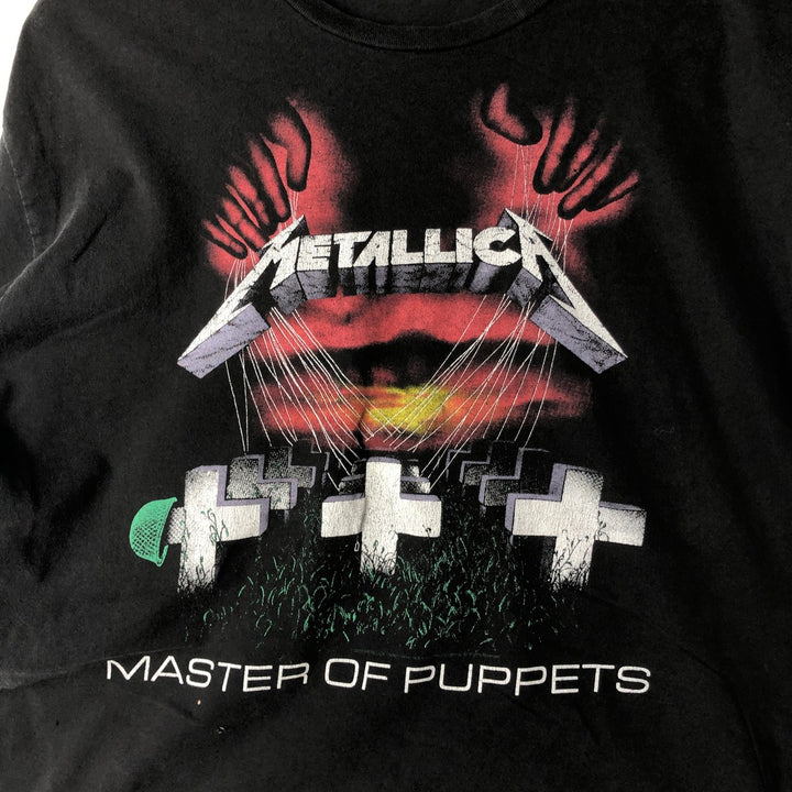 METALLICA Metallica Band T-shirt Band T Men's L size unclear black type Vintage Second Hand