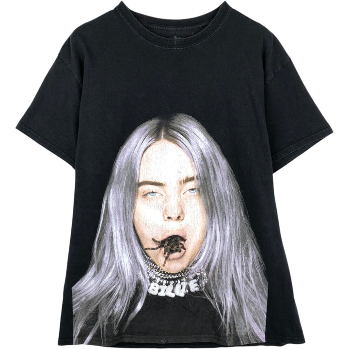 BILLIE EILISH Billie Eilish Band T-shirt Band T Men's L size cotton black type Vintage Second Hand