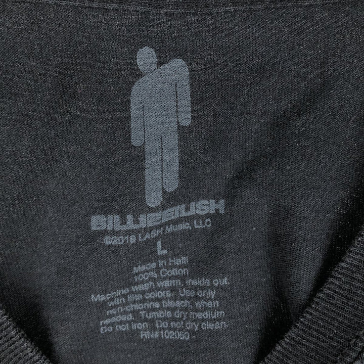 BILLIE EILISH Billie Eilish Band T-shirt Band T Men's L size cotton black type Vintage Second Hand