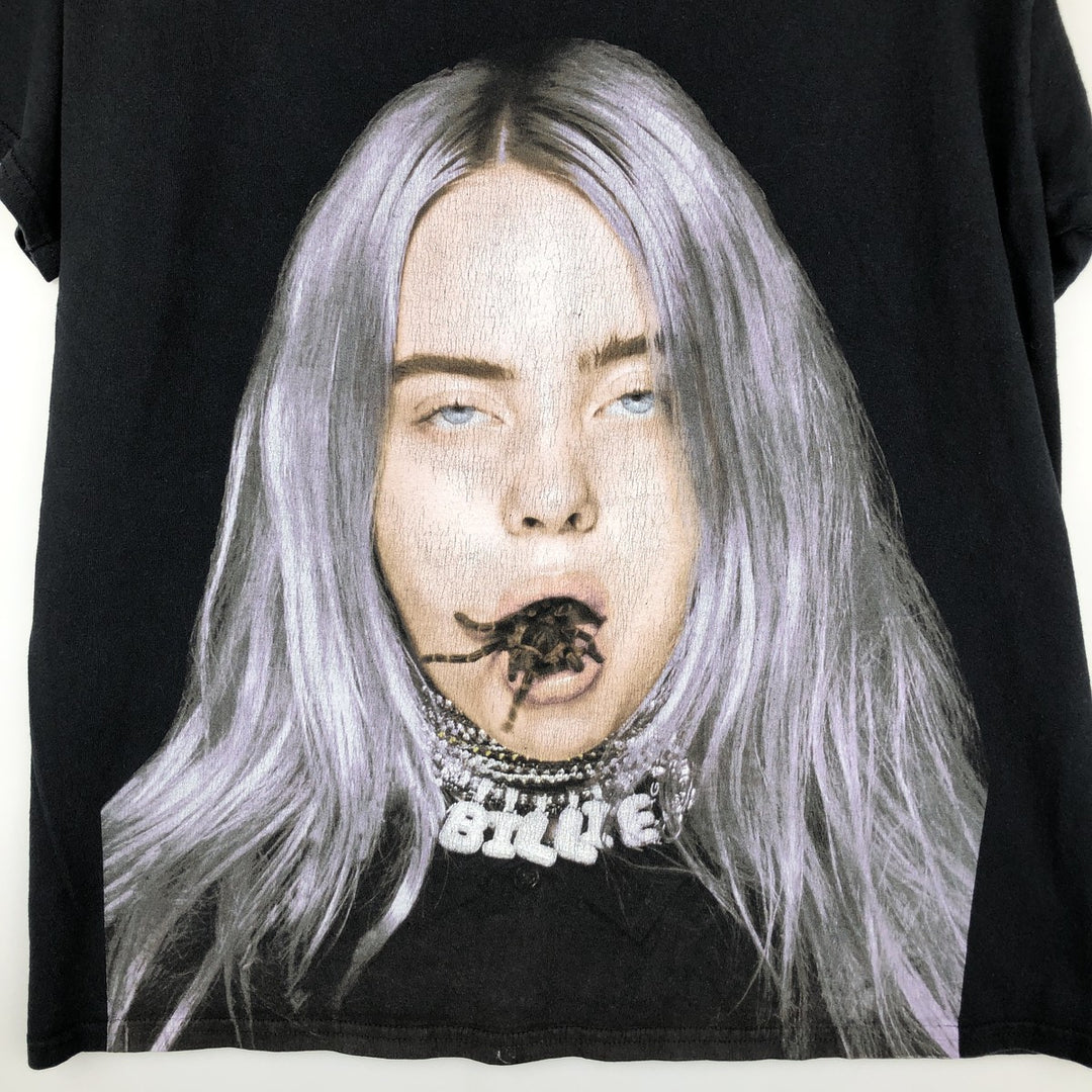 BILLIE EILISH Billie Eilish Band T-shirt Band T Men's L size cotton black type Vintage Second Hand