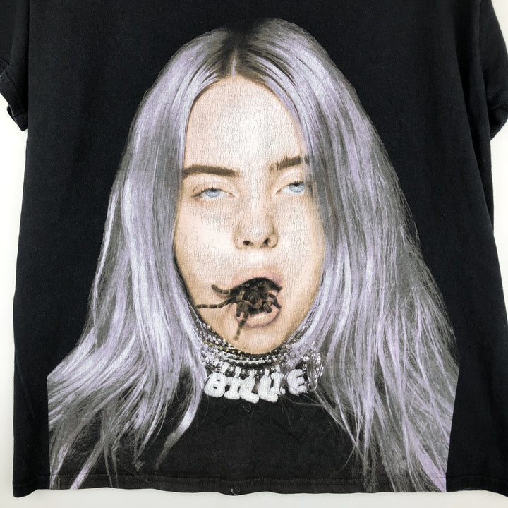 BILLIE EILISH Billie Eilish Band T-shirt Band T Men's L size cotton black type Vintage Second Hand