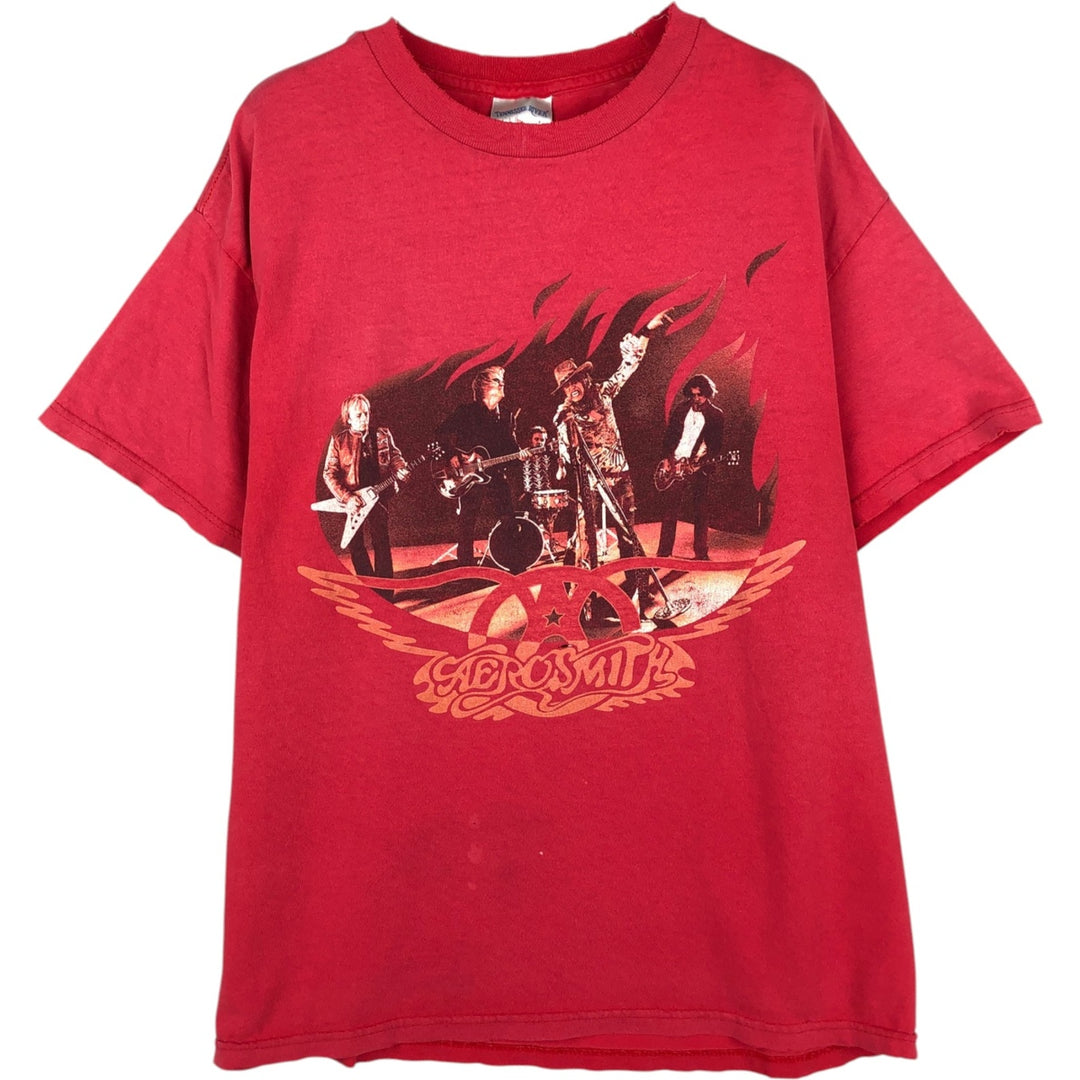 TENNESSEE RIVER AEROSMITH Aerosmith Band T-shirt (Men's size L equivalent) cotton red type Vintage Second Hand