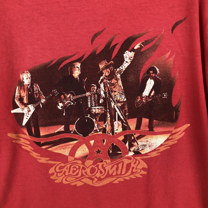 TENNESSEE RIVER AEROSMITH Aerosmith Band T-shirt (Men's size L equivalent) cotton red type Vintage Second Hand