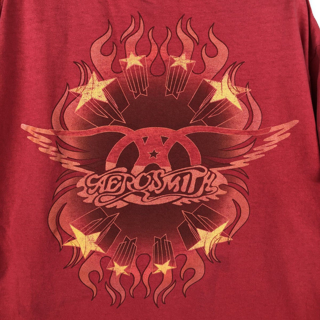 TENNESSEE RIVER AEROSMITH Aerosmith Band T-shirt (Men's size L equivalent) cotton red type Vintage Second Hand