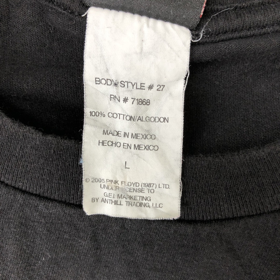 2000'S Anthill Trading Co. PINK FLOYD Band T-shirt, Men's Size L (approx.) cotton black type Vintage Second Hand