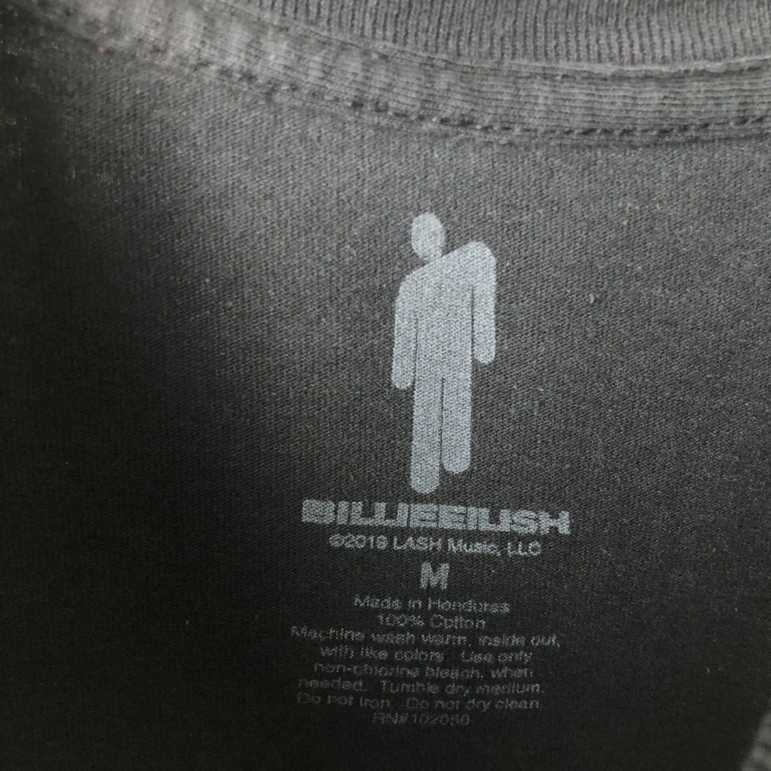BILLIE EILISH Billie Eilish Band T-shirt Band T Men's M size cotton black type Vintage Second Hand