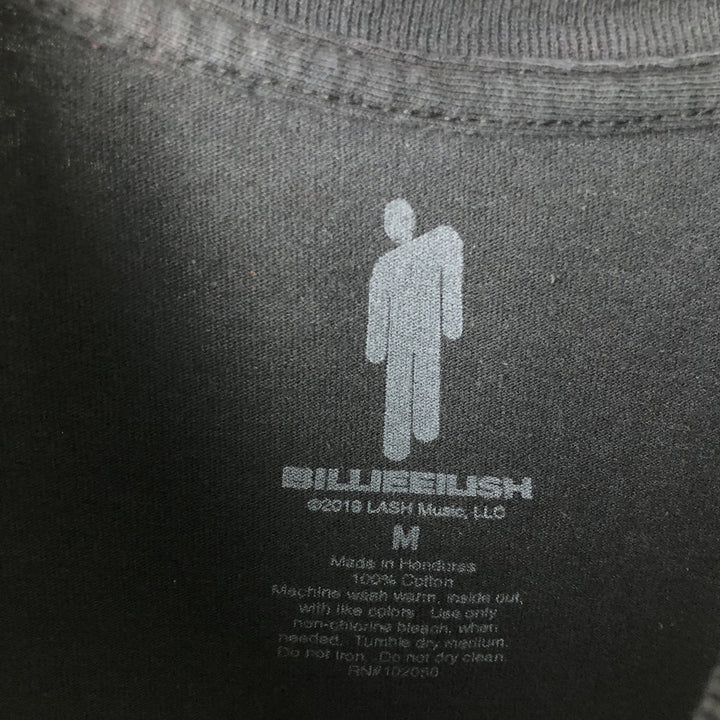 BILLIE EILISH Billie Eilish Band T-shirt Band T Men's M size cotton black type Vintage Second Hand