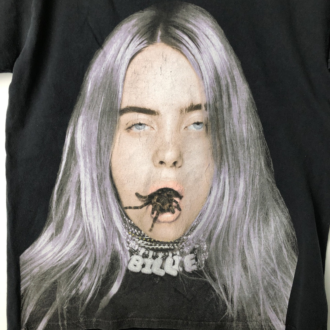 BILLIE EILISH Billie Eilish Band T-shirt Band T Men's M size cotton black type Vintage Second Hand