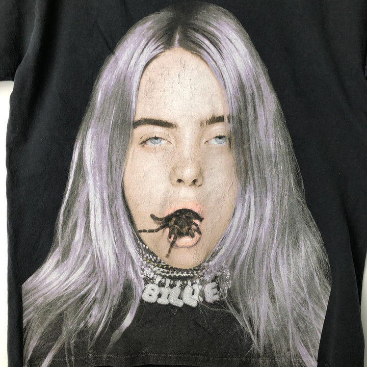 BILLIE EILISH Billie Eilish Band T-shirt Band T Men's M size cotton black type Vintage Second Hand