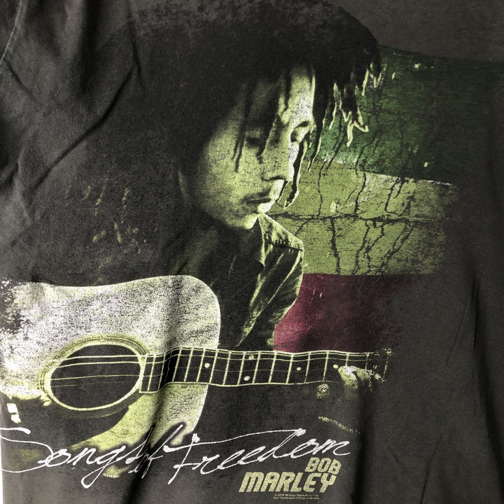ZION BOB MARLEY Bob Marley Band T-shirt, Made in USA, Men's Size L cotton Charcoal Vintage Second Hand