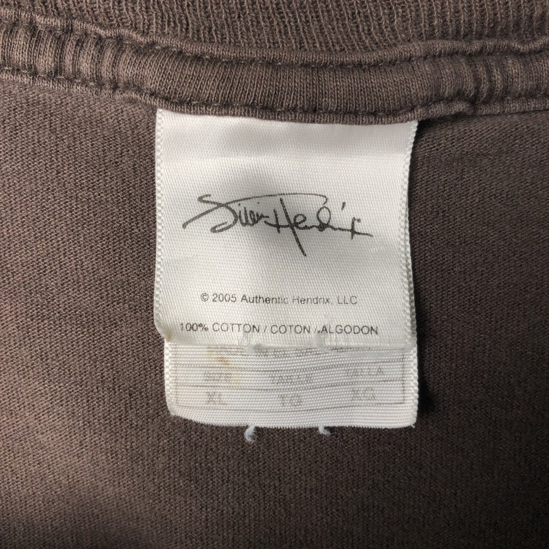 2000'S Jimi Hendrix Band T-shirt, Men's XL equivalent. cotton brown type Vintage Second Hand