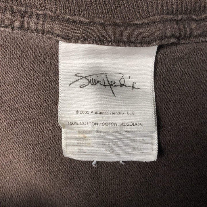 2000'S Jimi Hendrix Band T-shirt, Men's XL equivalent. cotton brown type Vintage Second Hand