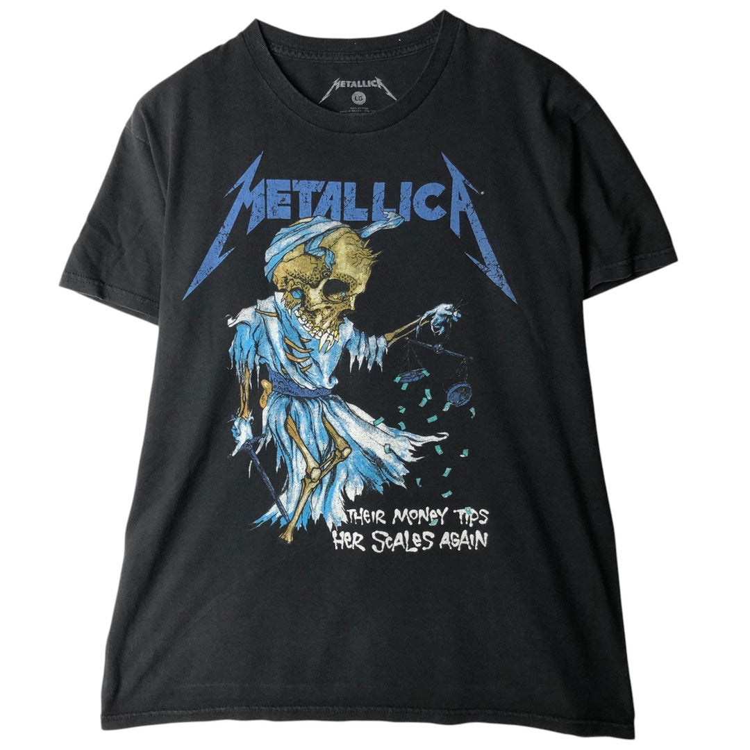 METALLICA Metallica Band T-shirt Band T Men's L size cotton black type Vintage Second Hand