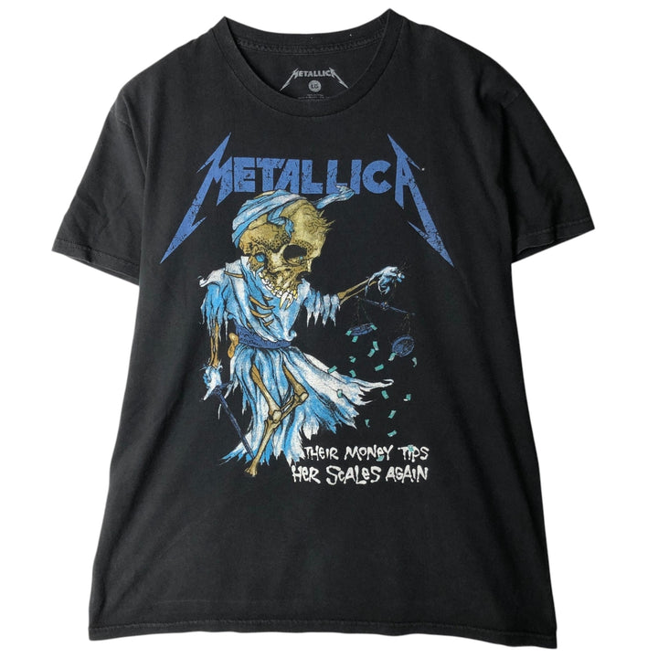 METALLICA Metallica Band T-shirt Band T Men's L size cotton black type Vintage Second Hand