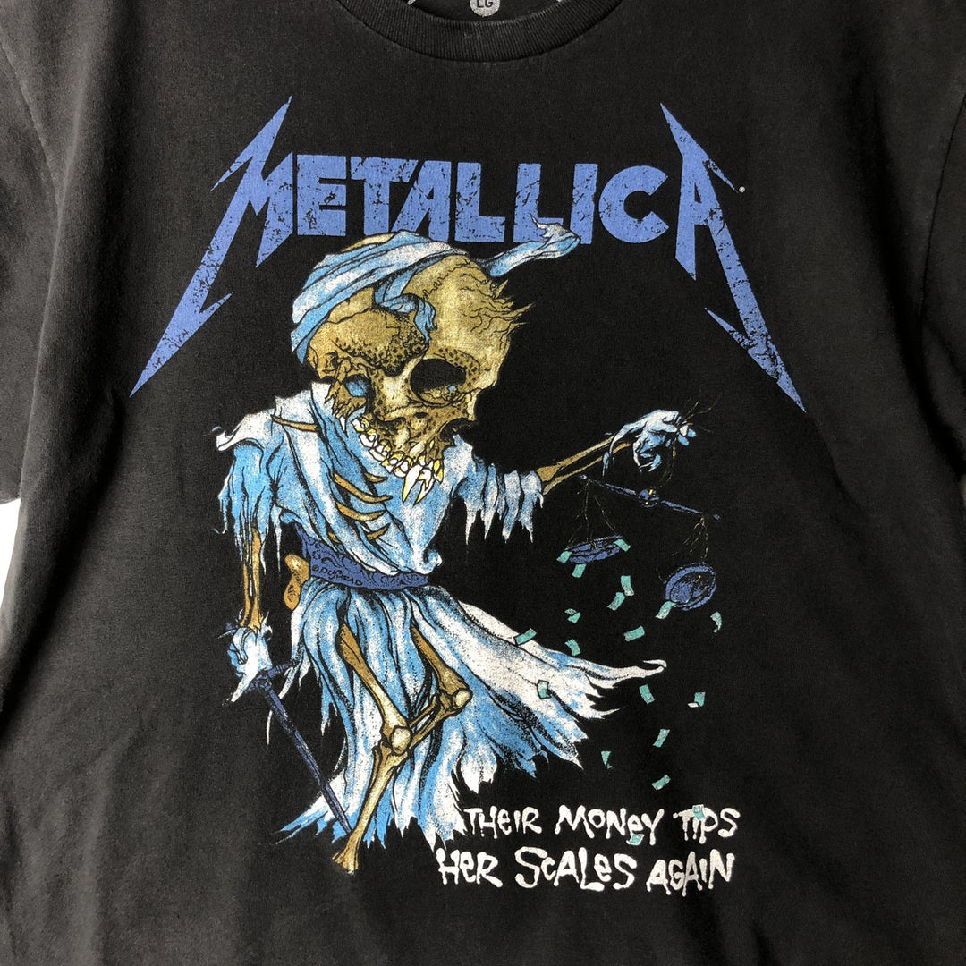 METALLICA Metallica Band T-shirt Band T Men's L size cotton black type Vintage Second Hand