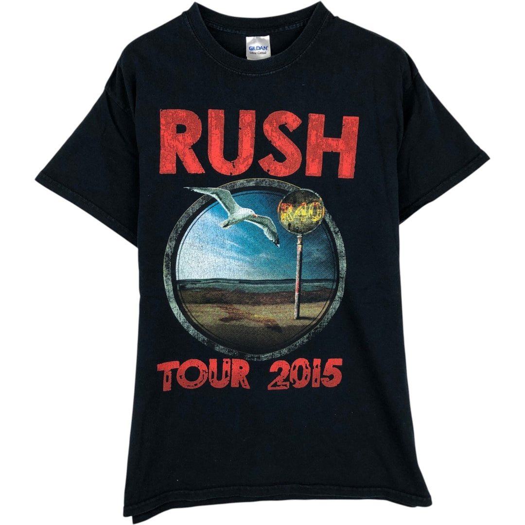 Gildan RUSH Band T-shirt, Men's M size cotton black type Vintage Second Hand