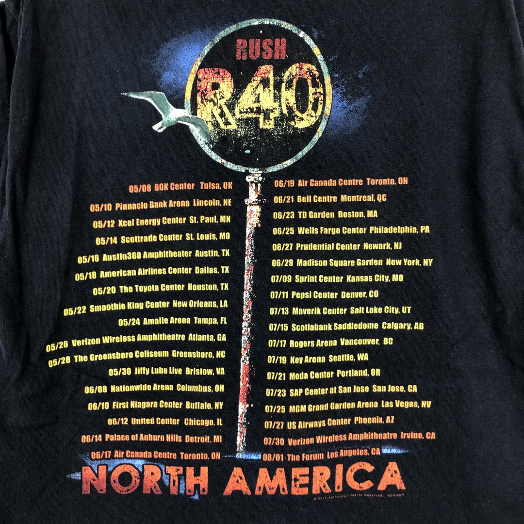 Gildan RUSH Band T-shirt, Men's M size cotton black type Vintage Second Hand