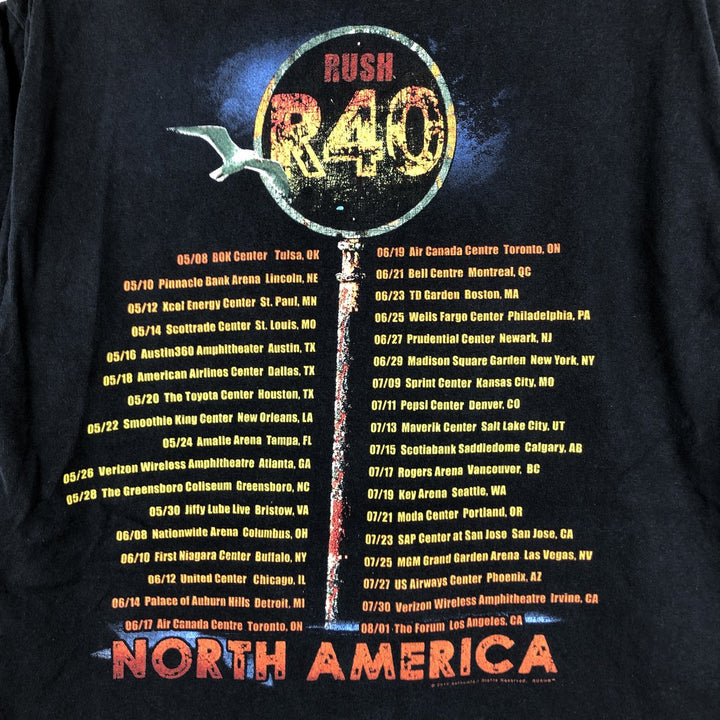 Gildan RUSH Band T-shirt, Men's M size cotton black type Vintage Second Hand