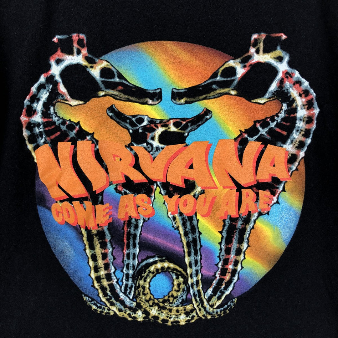 Gildan GILDAN NIRVANA Nirvana Band T-shirt Band T Men's M size cotton black type Vintage Second Hand