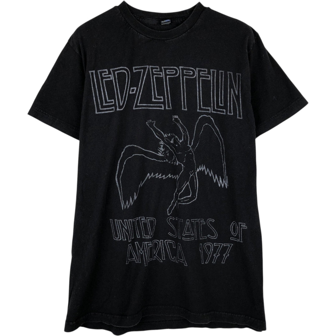 TULTEX LED ZEPPELIN Led Zeppelin Band T-shirt Band T Men's M size cotton black type Vintage Second Hand