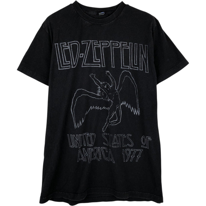 TULTEX LED ZEPPELIN Led Zeppelin Band T-shirt Band T Men's M size cotton black type Vintage Second Hand