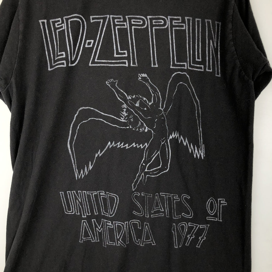 TULTEX LED ZEPPELIN Led Zeppelin Band T-shirt Band T Men's M size cotton black type Vintage Second Hand