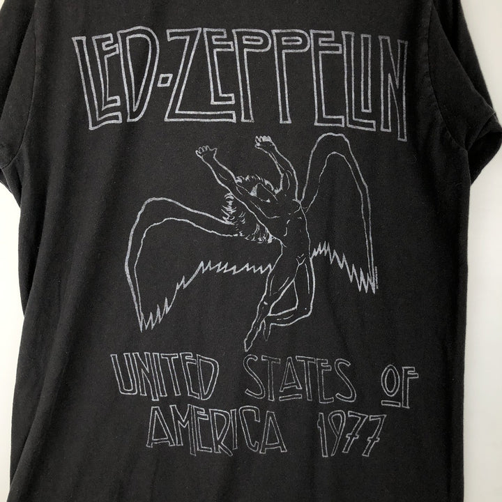 TULTEX LED ZEPPELIN Led Zeppelin Band T-shirt Band T Men's M size cotton black type Vintage Second Hand