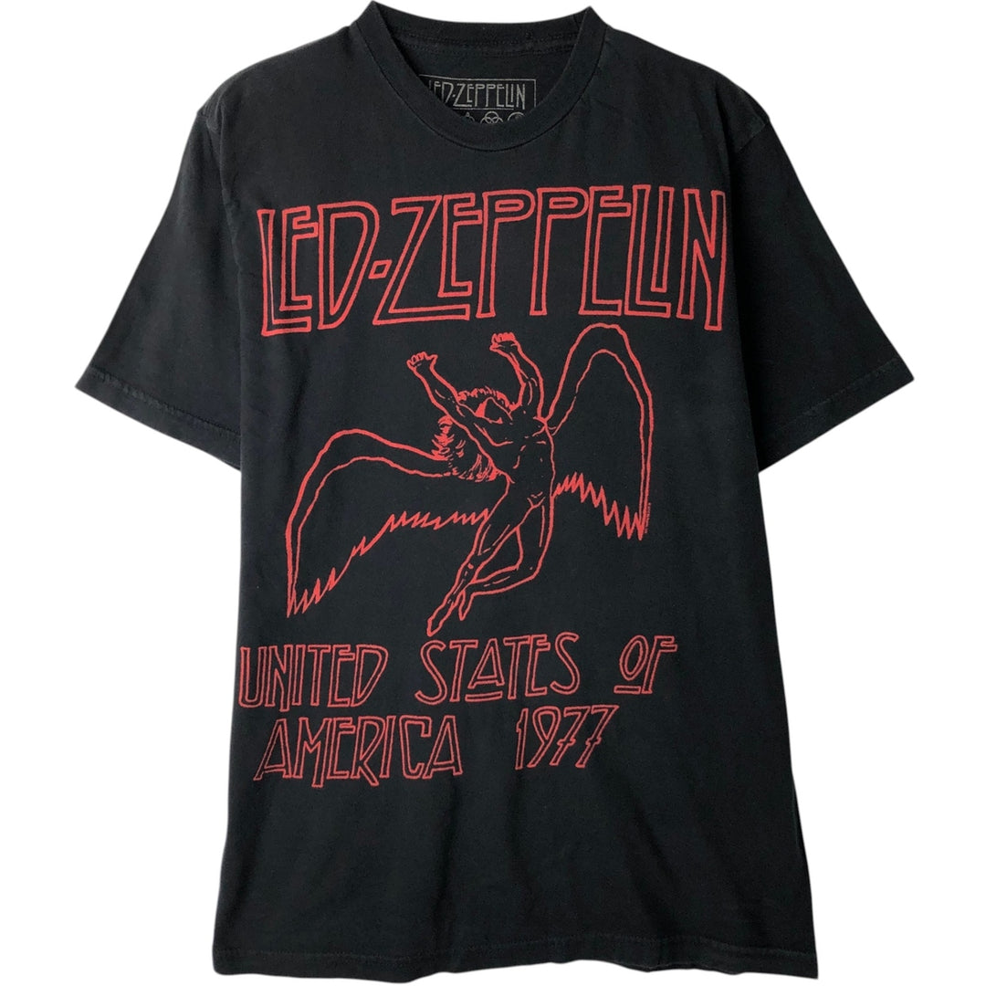 LED ZEPPELIN Led Zeppelin Band T-shirt Band T Men's M size cotton black type Vintage Second Hand